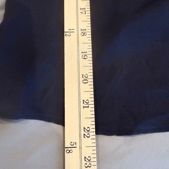 Nili Lotan 100% Silk Navy Blue Blouse Ruffle Neck Button Up Back Size Medium - Picture 10 of 12